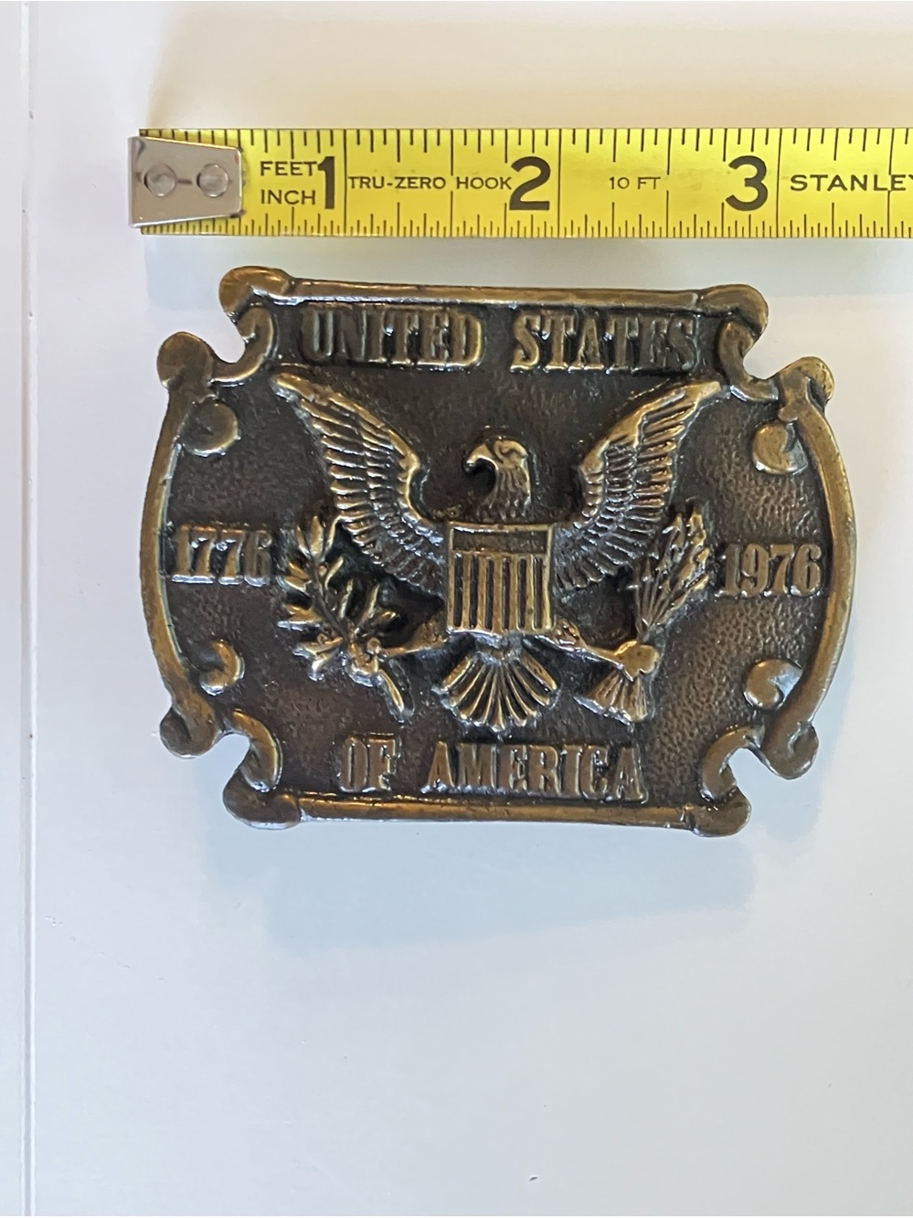 Vintage US Eagle Commemorative Belt Buckle - Bronze Tone